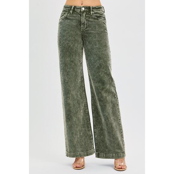 Risen Denim - RISEN High Rise Wide Leg Corduroy Jeans - PW21322X - Plus Size 2XL